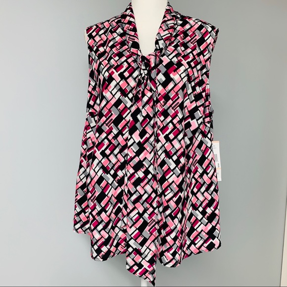 Kasper Tops - Kasper Tie-Front Sleeveless Blouse NWT